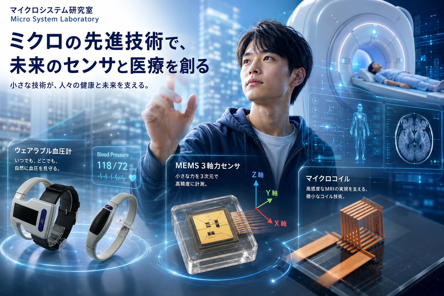 微小センサ・ウェアラブル血圧計・マイクロコイルが支える未来の技術