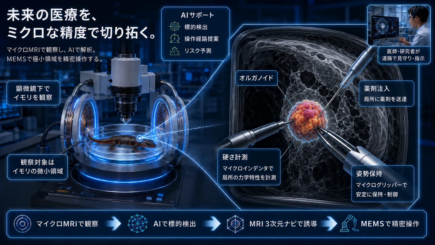 Micro MRI：現在の研究を発展させた将来イメージ